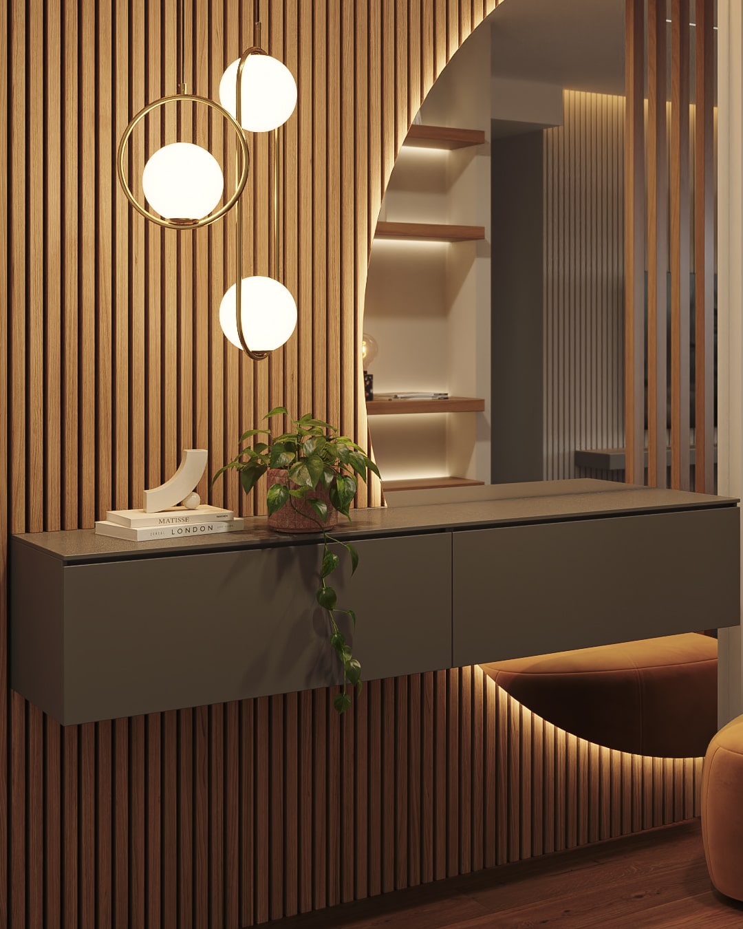 Render de diseño interior en Barcelona